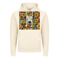 Vintage Artic white Scottish calf and sunflowers Vintage Hoodie - BarkalooDesign