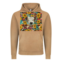 Vintage Camel white Scottish calf and sunflowers Vintage Hoodie - BarkalooDesign