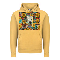 White Scottish Calf And Sunflowers Vintage Hoodie | Teevron