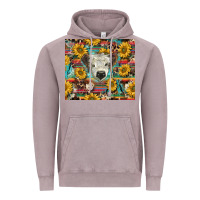 Vintage Zinc white Scottish calf and sunflowers Vintage Hoodie - BarkalooDesign