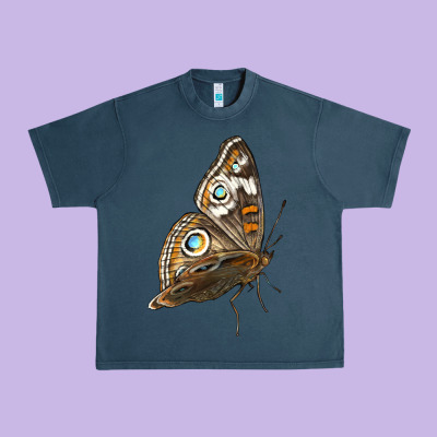 Flying Common Buckeye Butterfly Urban Heavy Tee Designed By Lillyallendesigns