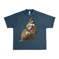 Midnight Navy Flying Common Buckeye Butterfly Urban Heavy Tee - LillyAllenDesigns