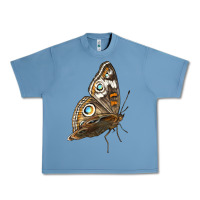 Pebble Blue Flying Common Buckeye Butterfly Urban Heavy Tee - LillyAllenDesigns
