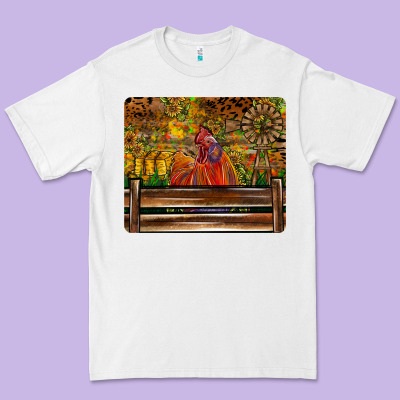 Farm Life Rooster Premium Tee Designed By Cowhidedigitalart