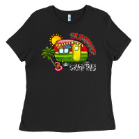 Black summer camping Ladies Tee - CowhideDigitalArt