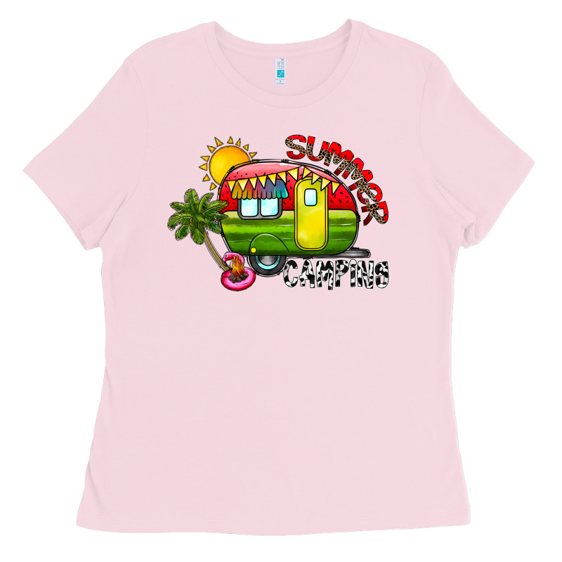 Summer Camping Ladies Tee by CowhideDigitalArt | Teevron