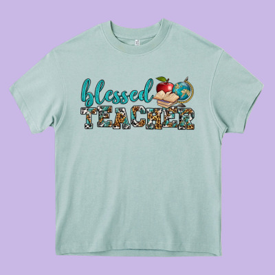 Blessed Teacher Heavy Core Tee Designed By Bundleandbundleshop
