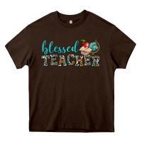 Chocolate Brown blessed teacher Heavy Core Tee - BundleAndBundleShop