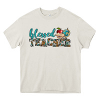 Cream blessed teacher Heavy Core Tee - BundleAndBundleShop