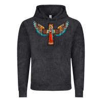 Vintage Black our lady of guadalupe cross with wings Vintage Hoodie - BarkalooDesign
