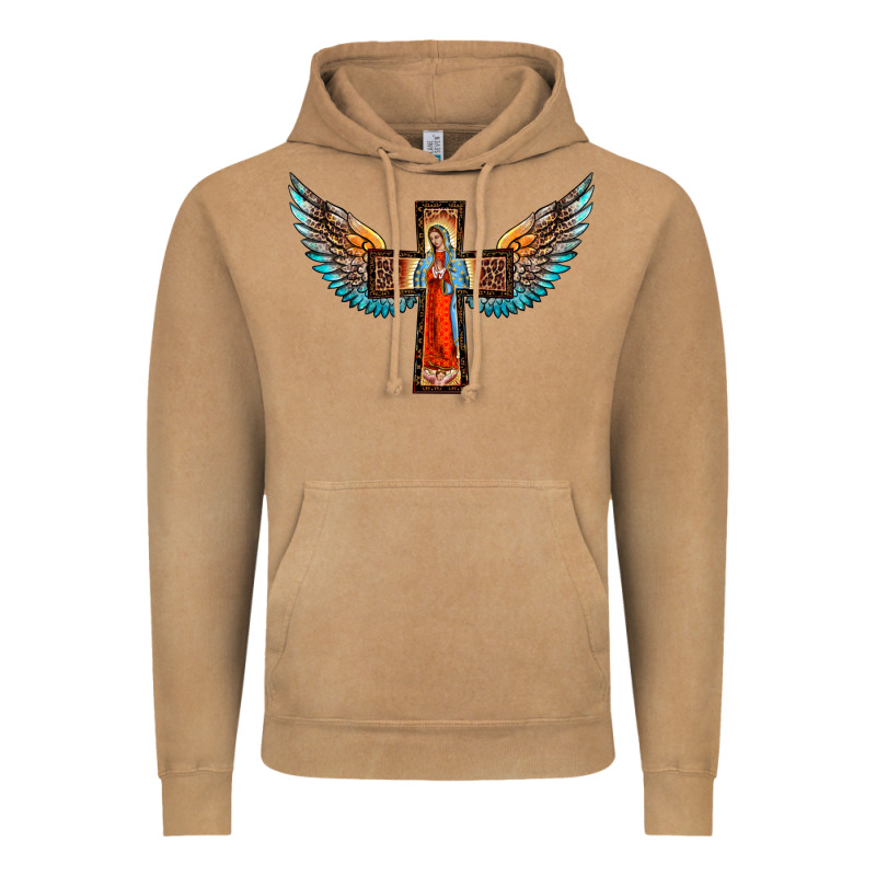 Our Lady Of Guadalupe Cross With Wings Vintage Hoodie by BarkalooDesign | Teevron
