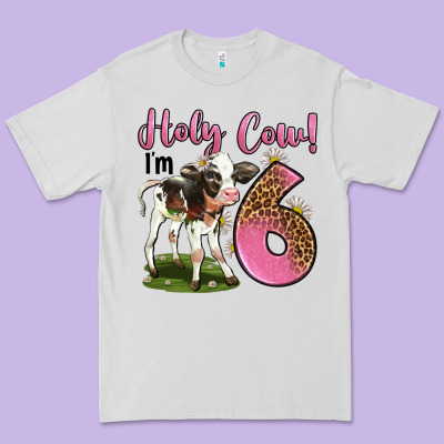 Holy Cow I'm 6 Years Old Premium Tee Designed By Lillyallendesigns