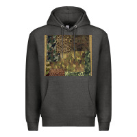 Charcoal Heather camouflage leopard patches Premium Hoodie - BarkalooDesign