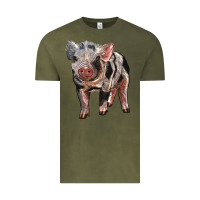 Vintage Olive Baby Spotted Pig Vintage Tee - LillyAllenDesigns