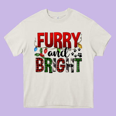 Furry And Bright Heavy Core Tee Designed By Fadigitalartstudio