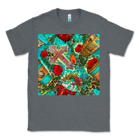 Charcoal Heather faith coffee cup and cross with leopard and roses seamless pattern bbs Classic Tee - BundleAndBundleShop