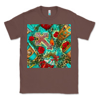 Chestnut faith coffee cup and cross with leopard and roses seamless pattern bbs Classic Tee - BundleAndBundleShop