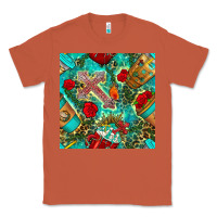 Copper faith coffee cup and cross with leopard and roses seamless pattern bbs Classic Tee - BundleAndBundleShop