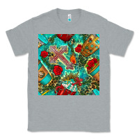 Heather Grey faith coffee cup and cross with leopard and roses seamless pattern bbs Classic Tee - BundleAndBundleShop
