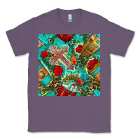 Lavender faith coffee cup and cross with leopard and roses seamless pattern bbs Classic Tee - BundleAndBundleShop