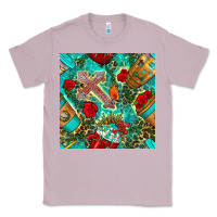 Lilac faith coffee cup and cross with leopard and roses seamless pattern bbs Classic Tee - BundleAndBundleShop