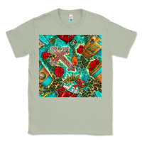 Matcha faith coffee cup and cross with leopard and roses seamless pattern bbs Classic Tee - BundleAndBundleShop