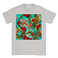 Moon Dust faith coffee cup and cross with leopard and roses seamless pattern bbs Classic Tee - BundleAndBundleShop