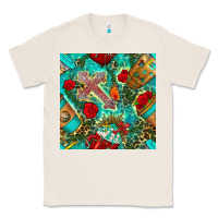 Natural faith coffee cup and cross with leopard and roses seamless pattern bbs Classic Tee - BundleAndBundleShop