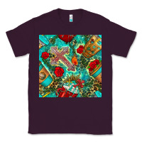 Plum faith coffee cup and cross with leopard and roses seamless pattern bbs Classic Tee - BundleAndBundleShop