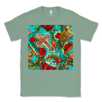 Sage faith coffee cup and cross with leopard and roses seamless pattern bbs Classic Tee - BundleAndBundleShop
