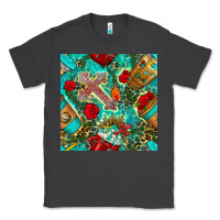 Smoke faith coffee cup and cross with leopard and roses seamless pattern bbs Classic Tee - BundleAndBundleShop