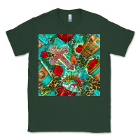 Sports Green faith coffee cup and cross with leopard and roses seamless pattern bbs Classic Tee - BundleAndBundleShop