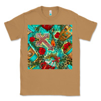 Toasted Coconut faith coffee cup and cross with leopard and roses seamless pattern bbs Classic Tee - BundleAndBundleShop