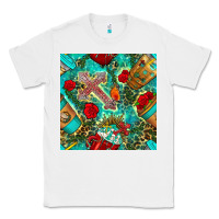 White faith coffee cup and cross with leopard and roses seamless pattern bbs Classic Tee - BundleAndBundleShop