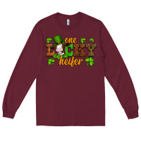 Burgundy st patricks one lucky heifer baby cow Long Sleeve Tee - Artiststas