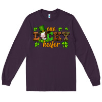 Plum st patricks one lucky heifer baby cow Long Sleeve Tee - Artiststas