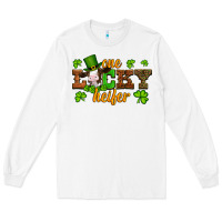 White st patricks one lucky heifer baby cow Long Sleeve Tee - Artiststas