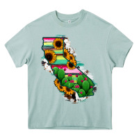 Arona California Map Sunflower Cactus Serape Heavy Core Tee - RanaPortraitStore