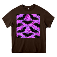 Chocolate Brown halloween bat and stars seamless pattern Heavy Core Tee - BundleAndBundleShop