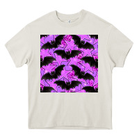 Cream halloween bat and stars seamless pattern Heavy Core Tee - BundleAndBundleShop