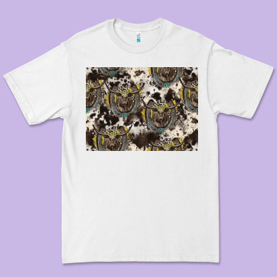Longhorn Pattern Premium Tee Designed By Cowhidedigitalart