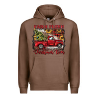 Chestnut farm fresh christmas trees Premium Hoodie - BarkalooDesign