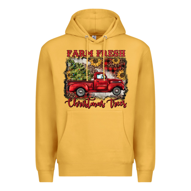 Farm Fresh Christmas Trees Premium Hoodie by BarkalooDesign | Teevron