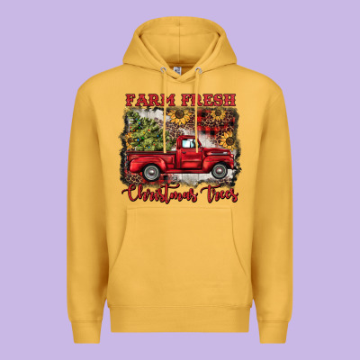 Farm Fresh Christmas Trees Premium Hoodie Designed By Barkaloodesign