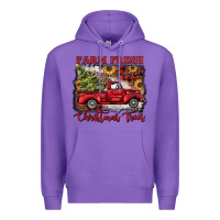 Purple farm fresh christmas trees Premium Hoodie - BarkalooDesign
