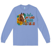 Colony Blue just a girl who loves horses Long Sleeve Tee - Artiststas