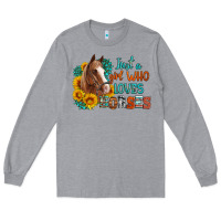 Heather Grey just a girl who loves horses Long Sleeve Tee - Artiststas