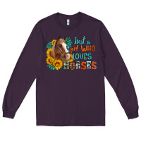 Plum just a girl who loves horses Long Sleeve Tee - Artiststas