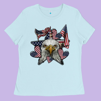 Eagle Star Png Ladies Tee Designed By Sublimationcraftshop