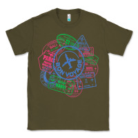 Army Green bon voyage travel stamp t shirt Classic Tee - linhVisuals